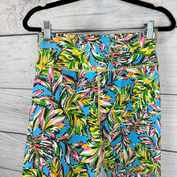 Becco Women's Active Summer Tropical Soft High Rise Crop Leggings Size Large - Picture 7 of 8